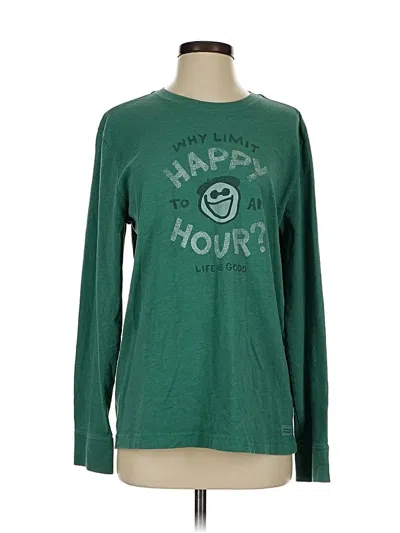 Pre-owned Life Is Good Long Sleeve T-shirt In Green