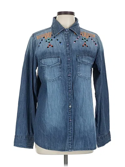 Pre-owned Raga Long Sleeve Blouse In Blue