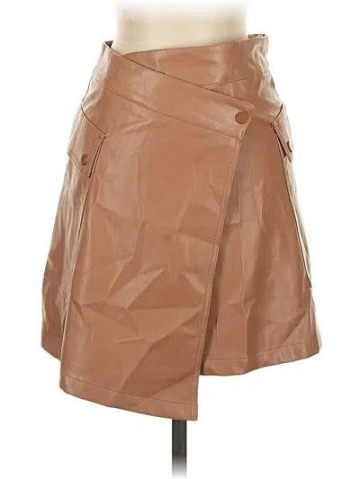 Pre-owned Bishop + Young Faux Leather Skirt In Brown