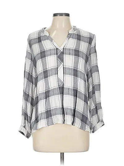 Pre-owned Michael Stars 3/4 Sleeve Button Down Shirt In Silver