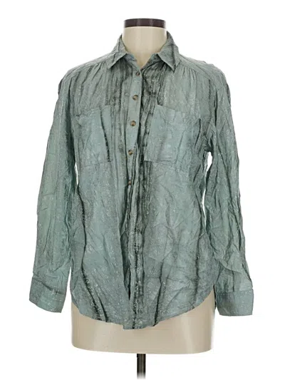 Pre-owned Pilcro Long Sleeve Button Down Shirt In Green