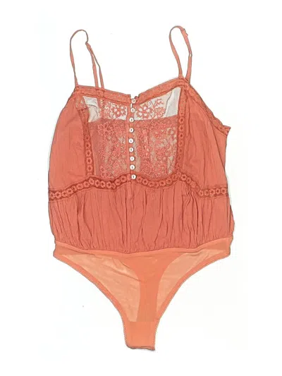 Pre-owned Free People Bodysuit In Orange