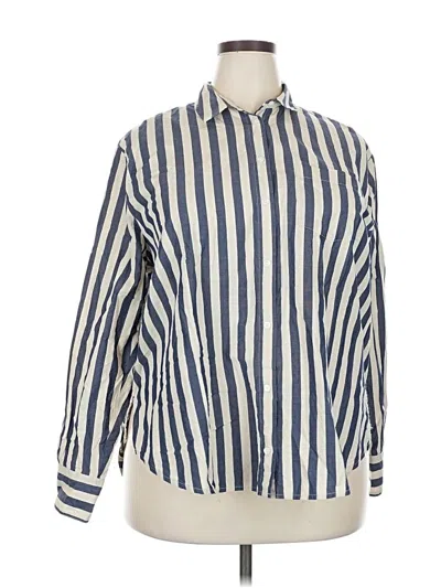 Pre-owned Madewell Long Sleeve Blouse In Blue