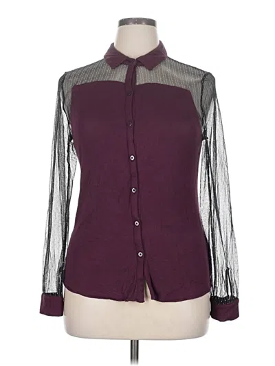 Pre-owned Princess Vera Wang Long Sleeve Blouse In Burgundy