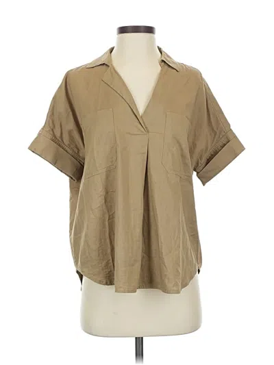 Pre-owned Madewell Short Sleeve Blouse In Brown