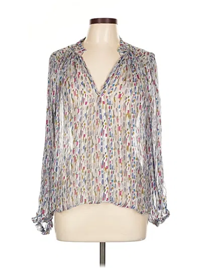 Pre-owned Velvet By Graham & Spencer 3/4 Sleeve Blouse In Silver