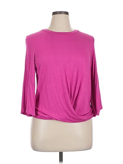 Pre-owned Karen Kane 3/4 Sleeve T-shirt In Pink