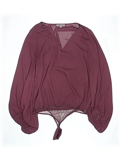 Pre-owned Wishlist Apparel Long Sleeve Blouse In Burgundy