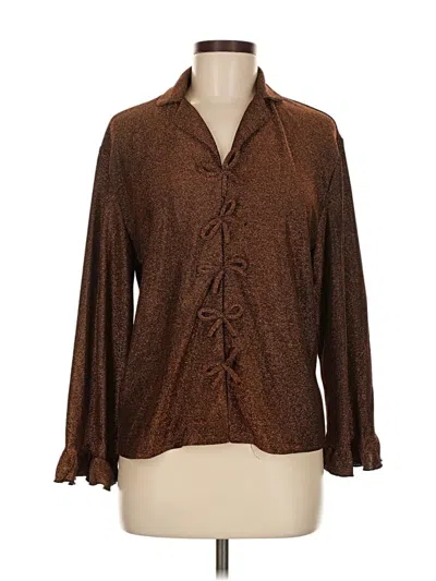 Waverles Long Sleeve Blouse In Brown