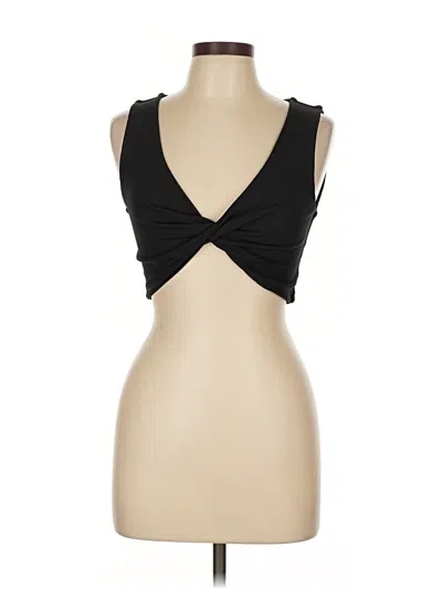 Pre-owned Cotton On Sleeveless Top Black Plunge Neckline Tops