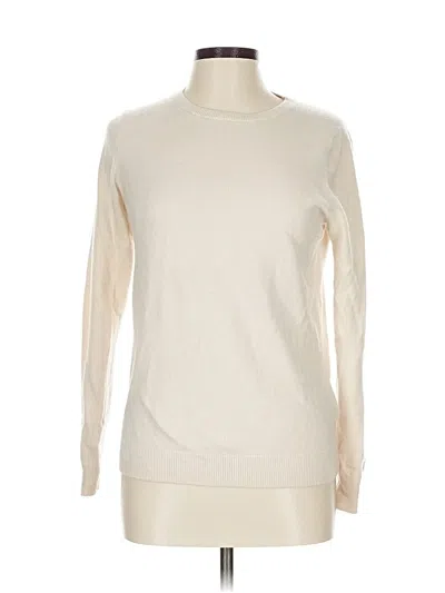 Pre-owned Boden Cashmere Pullover Sweater In White