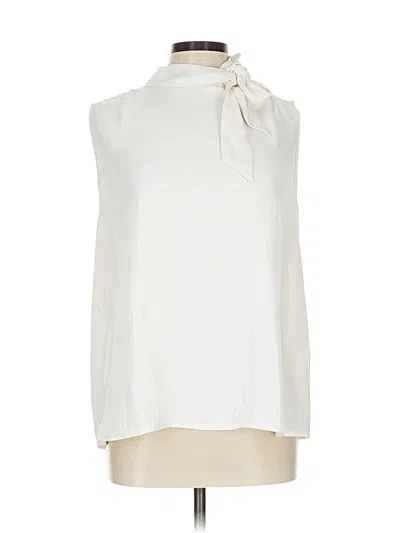 Pre-owned Ann Taylor Sleeveless Blouse In White