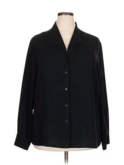 Pre-owned Laura Scott Long Sleeve Blouse In Black