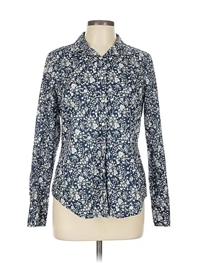 Pre-owned Liberty Art Fabrics For J.crew Long Sleeve Button Down Shirt In Blue