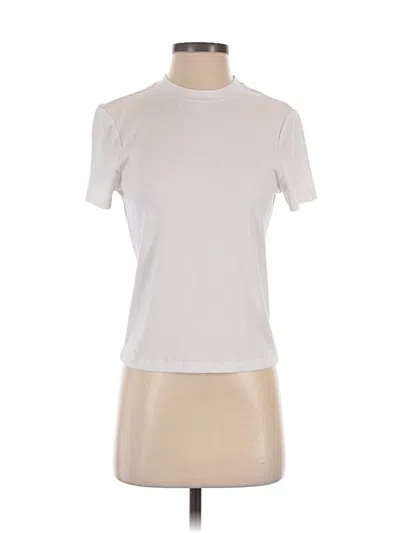 Pre-owned Prana Short Sleeve Top Ivory Mock Neckline Tops In White