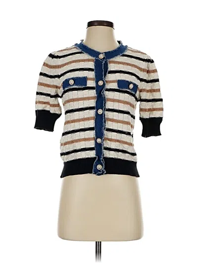 Pre-owned Ellen Tracy Short Sleeve Henley Shirt In Blue