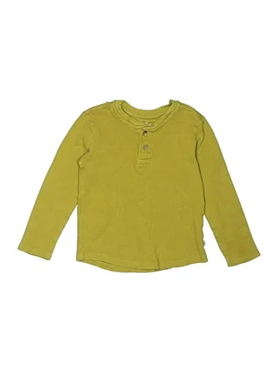 Pre-owned Honest Baby Clothing Kids' Long Sleeve Henley Shirt In Green
