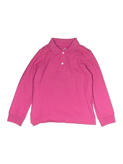 Pre-owned Primary Clothing Kids' Long Sleeve Polo Shirt In Pink