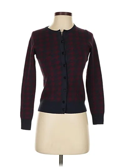 Pre-owned Ann Taylor Cardigan Sweater In Burgundy