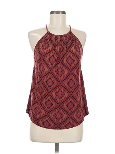Pre-owned Lucky Brand Tank Top Burgundy Halter Neckline Tops