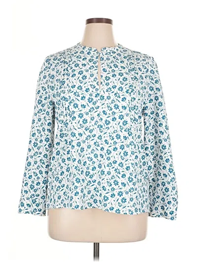 Pre-owned Ann Taylor 3/4 Sleeve Blouse In Blue