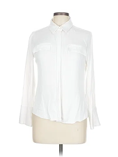 Pre-owned Zara Long Sleeve Blouse In White