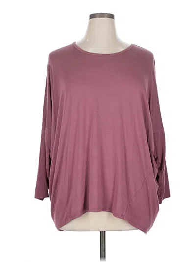 Pre-owned Soma 3/4 Sleeve T-shirt In Burgundy