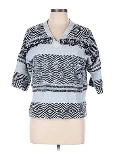 Pre-owned Max & Co 3/4 Sleeve Top White Collared Neckline Tops