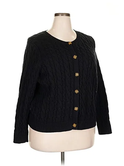 Pre-owned Lands' End Cardigan Sweater In Black