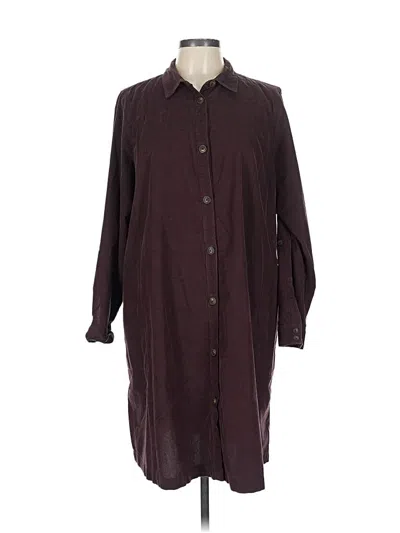 Pre-owned Jjill Casual Dress In Burgundy