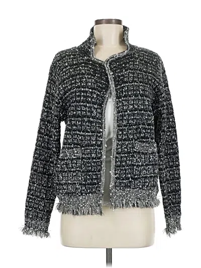 Pre-owned Sioni Long Sleeve Top Gray Mock Neckline Tops