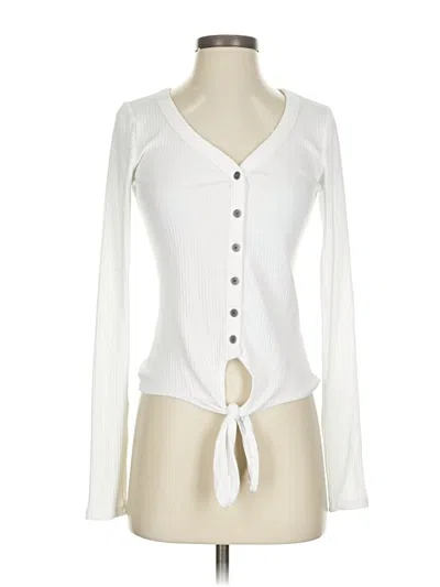 Pre-owned Hollister Cardigan Sweater In White