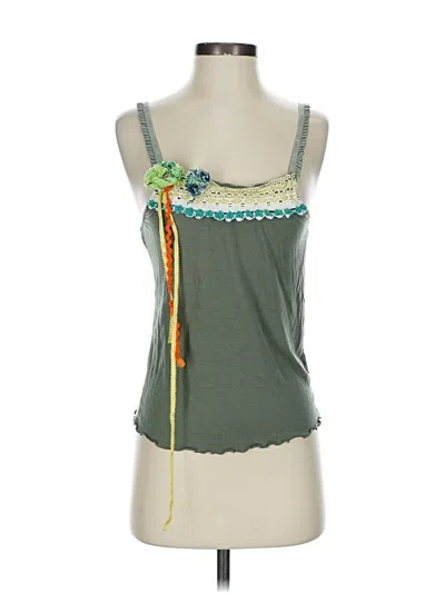 Pre-owned Free People Tank Top Green Strapless Neckline Tops