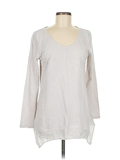 Pre-owned Garnet Hill 3/4 Sleeve T-shirt In Gray