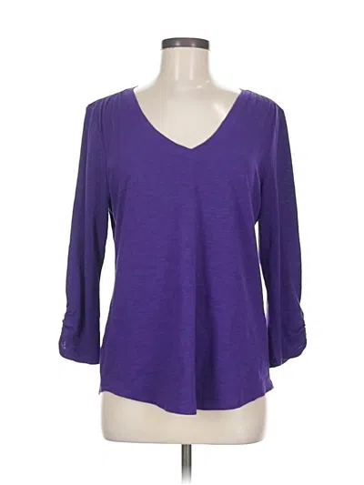 Pre-owned Chico's 3/4 Sleeve T-shirt In Purple