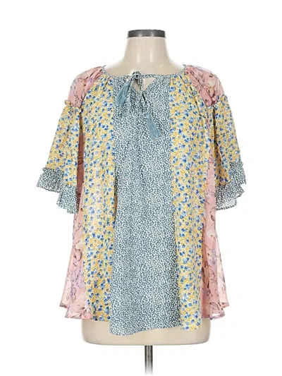 Pre-owned Gigio Short Sleeve Blouse In Blue