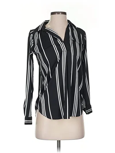 Pre-owned Ann Taylor Long Sleeve Blouse In Black