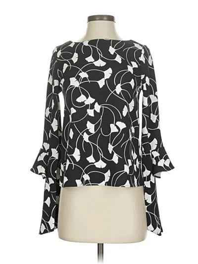 Pre-owned Ann Taylor 3/4 Sleeve Blouse In Black