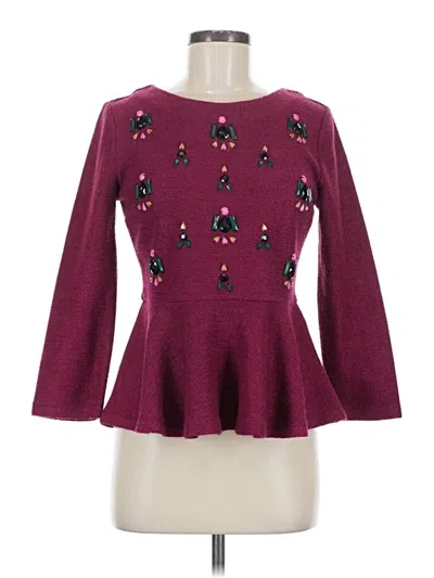 Pre-owned Dolce Vita 3/4 Sleeve T-shirt In Burgundy