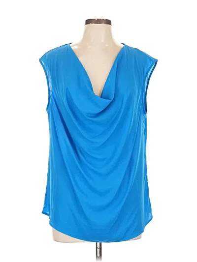 Pre-owned New York And Company Sleeveless Blouse In Blue