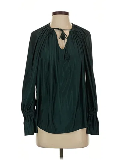 Pre-owned Ramy Brook Long Sleeve Blouse In Green