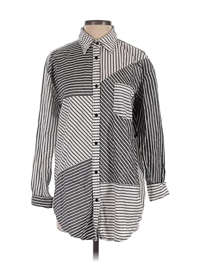 Pre-owned Solid & Striped Long Sleeve Button Down Shirt In Silver
