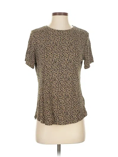 Pre-owned Old Navy Short Sleeve Top Brown Scoop Neck Tops