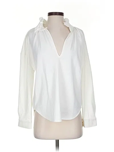 Pre-owned Sundays Long Sleeve Blouse In White