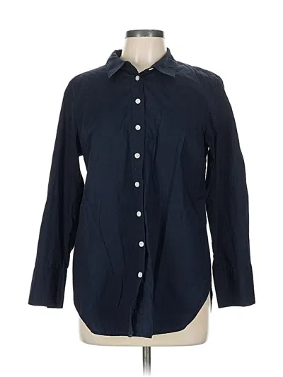 Pre-owned Talbots Long Sleeve Button Down Shirt In Blue
