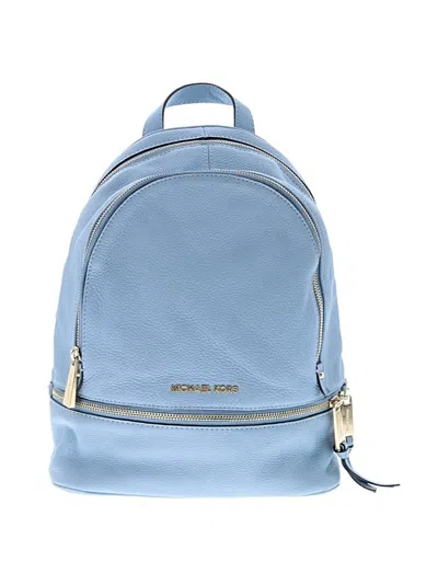 Pre-owned Michael Michael Kors Leather Backpack In Blue
