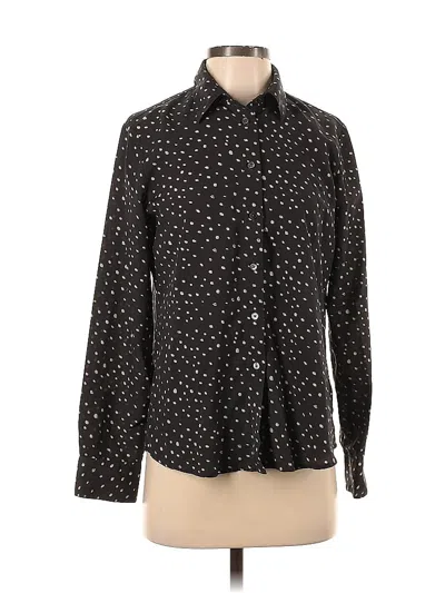 Pre-owned Banana Republic Long Sleeve Blouse In Black