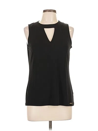 Pre-owned Michael Michael Kors Sleeveless Top Black Keyhole Neckline Tops