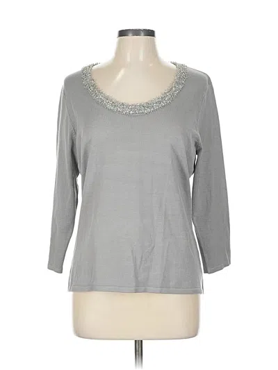 Pre-owned Talbots Cardigan Sweater In Silver