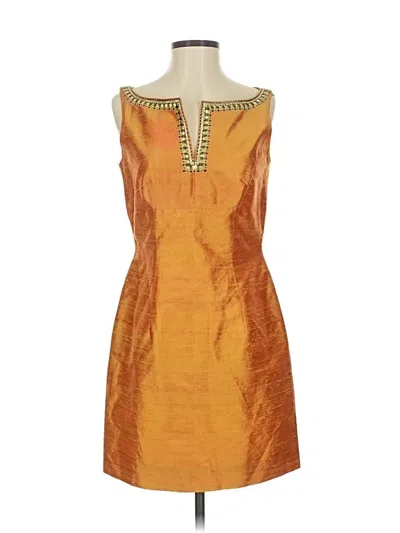 Pre-owned Carmen Marc Valvo Cocktail Dress In Gold
